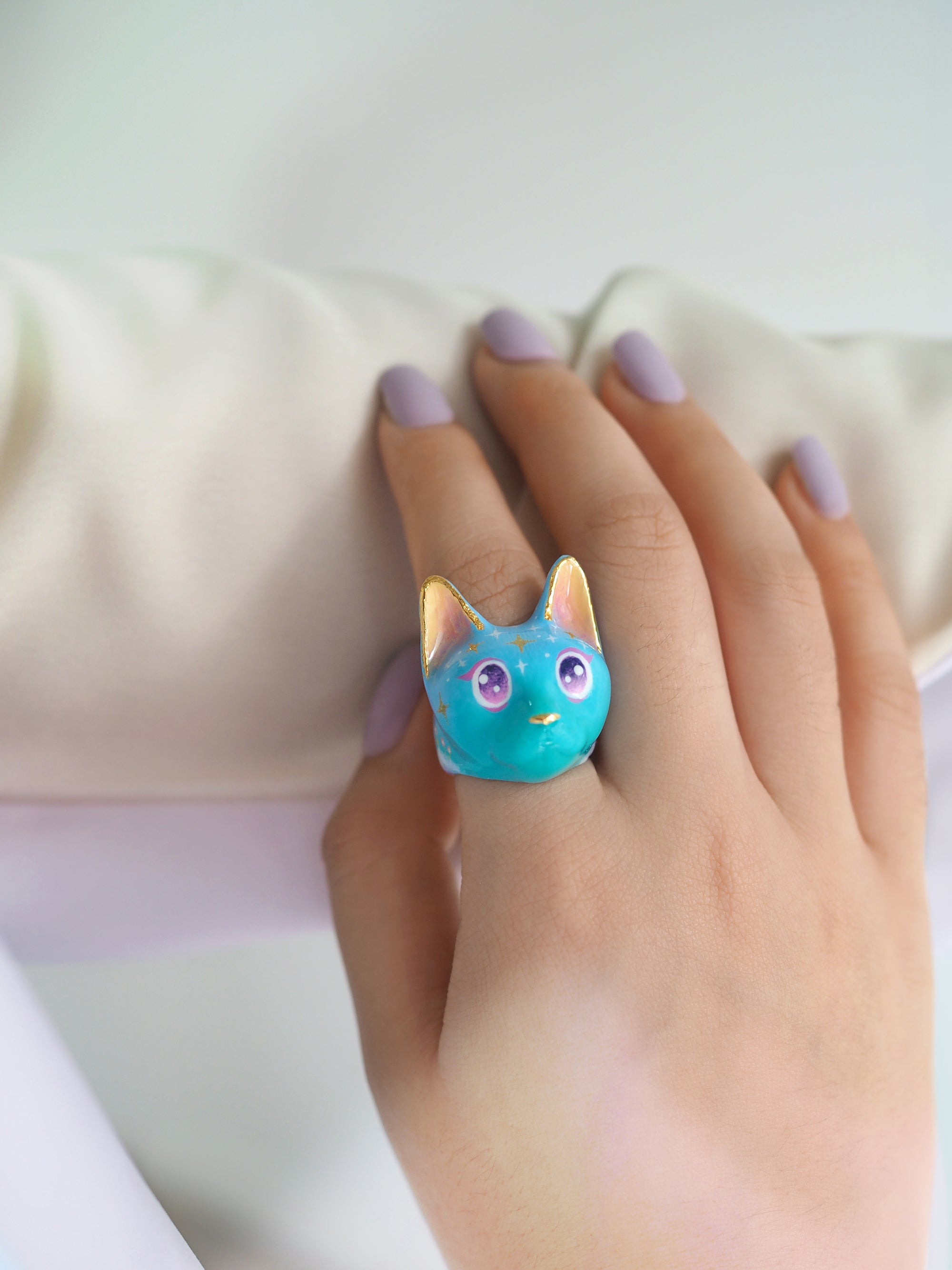 Sweet Blue Cat Ring | MaewMarch