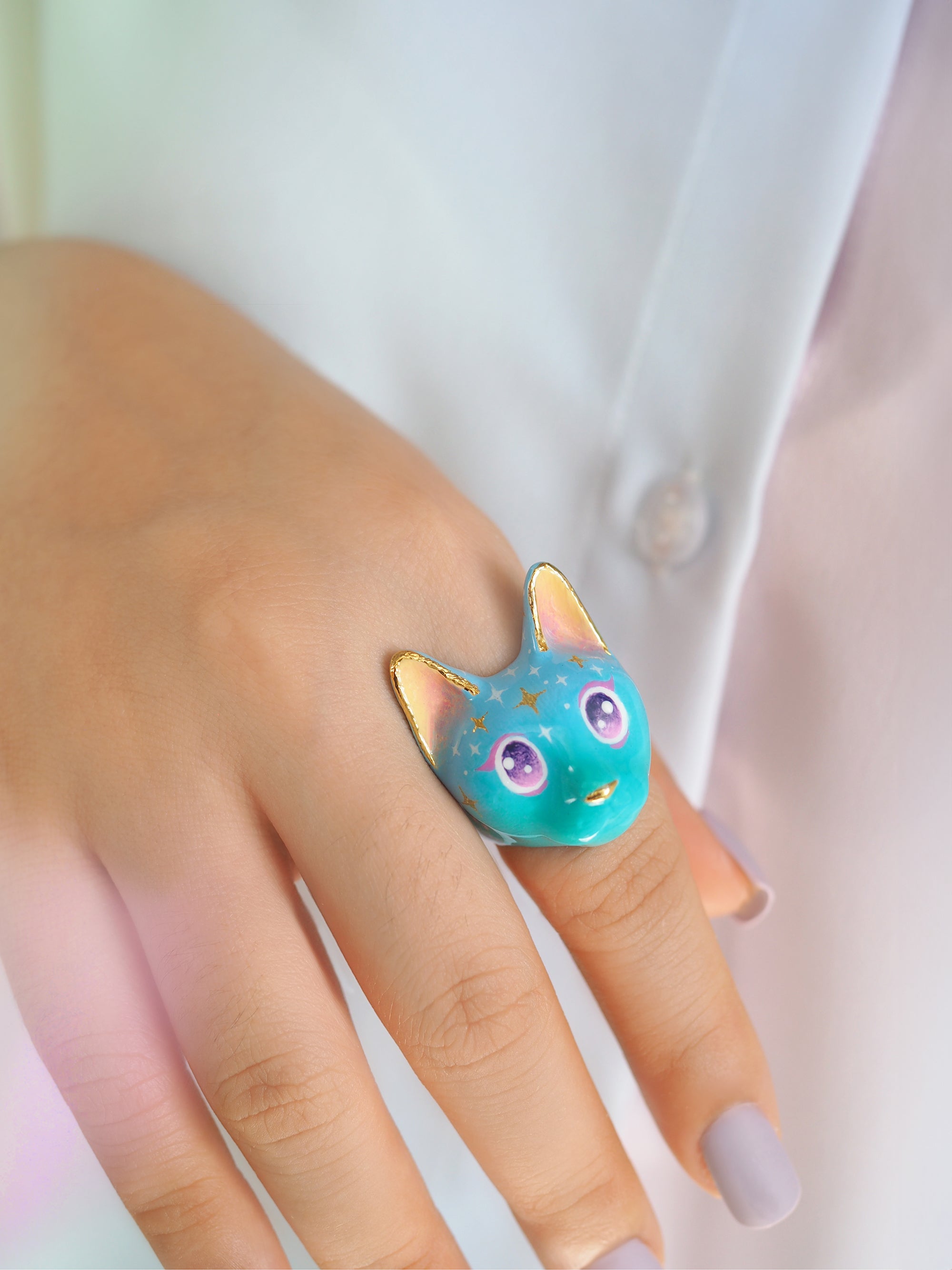 Sweet Blue Cat Ring | MaewMarch