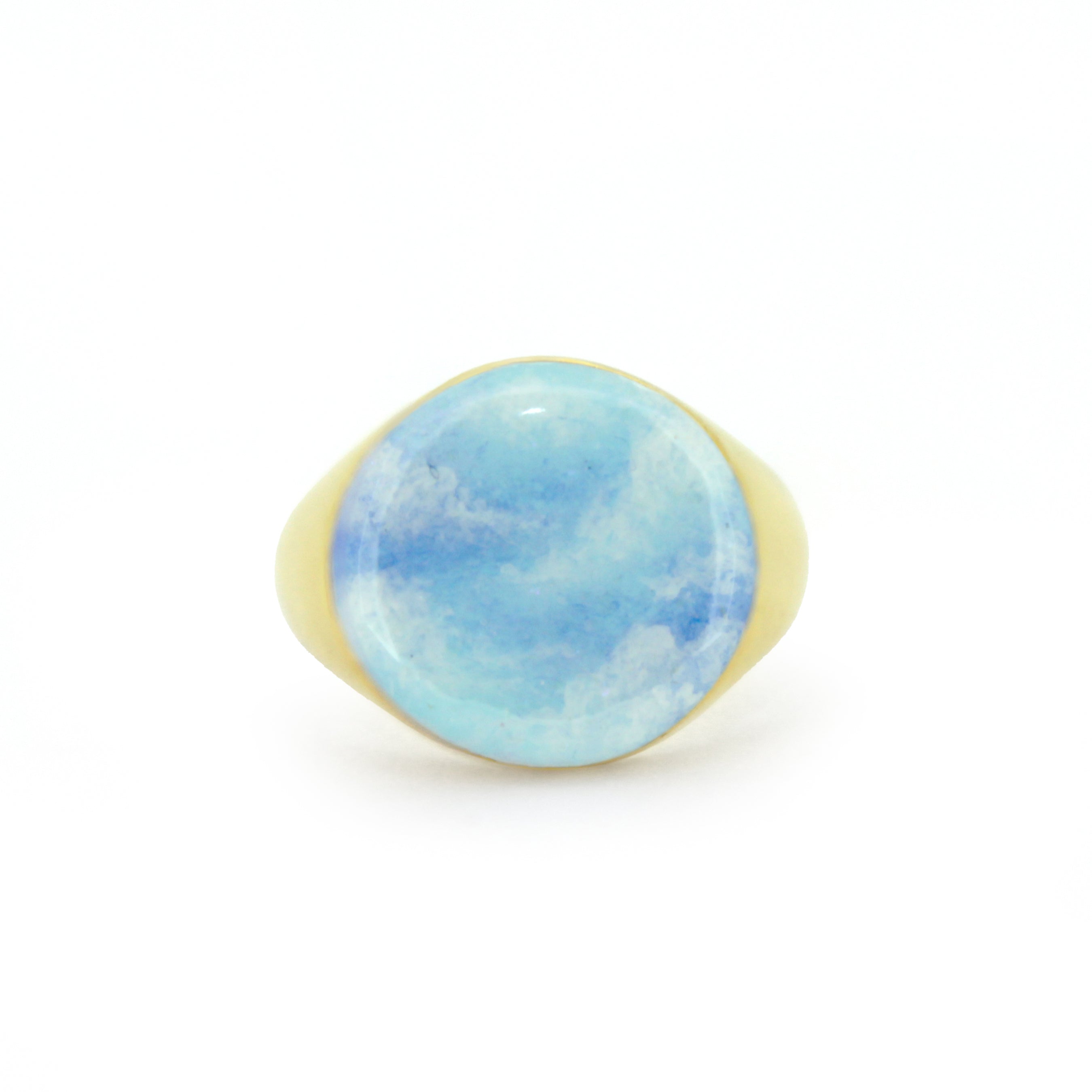 Blue Sky Gold Signet Ring | Sky