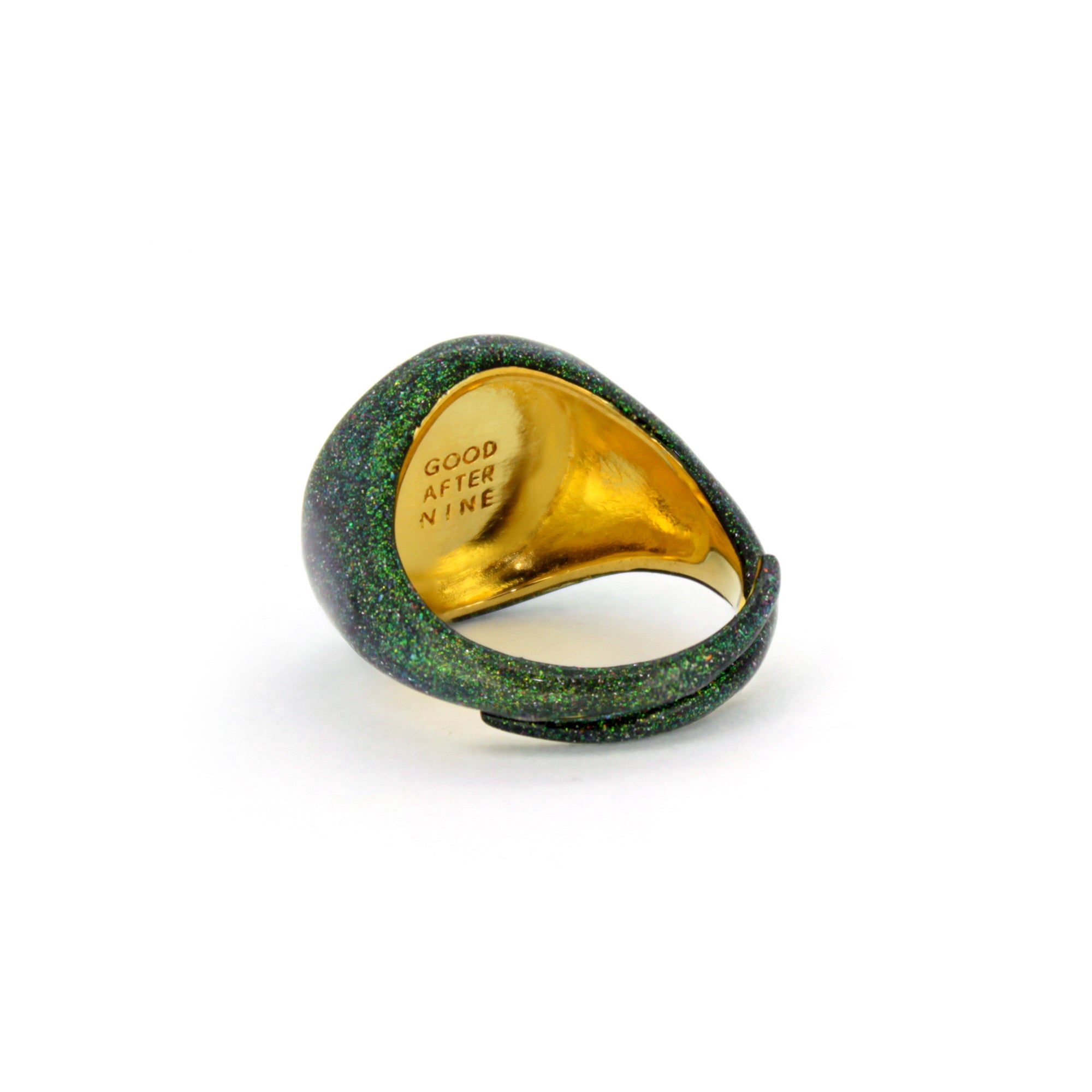 Green Sky Shimmer Shine Signet Ring | Sky