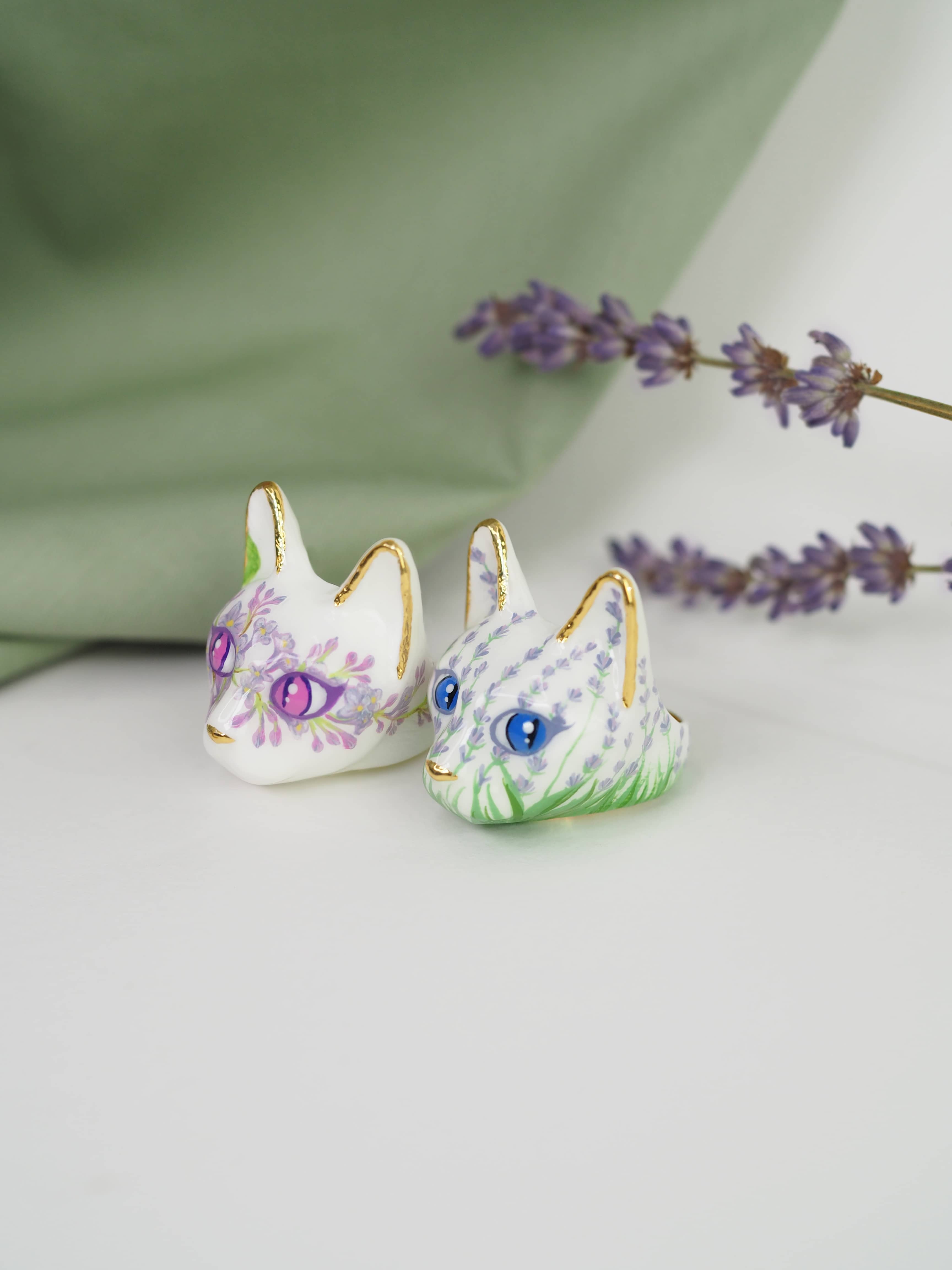 Lavender Bloom Art Cat Ring | MaewMarch