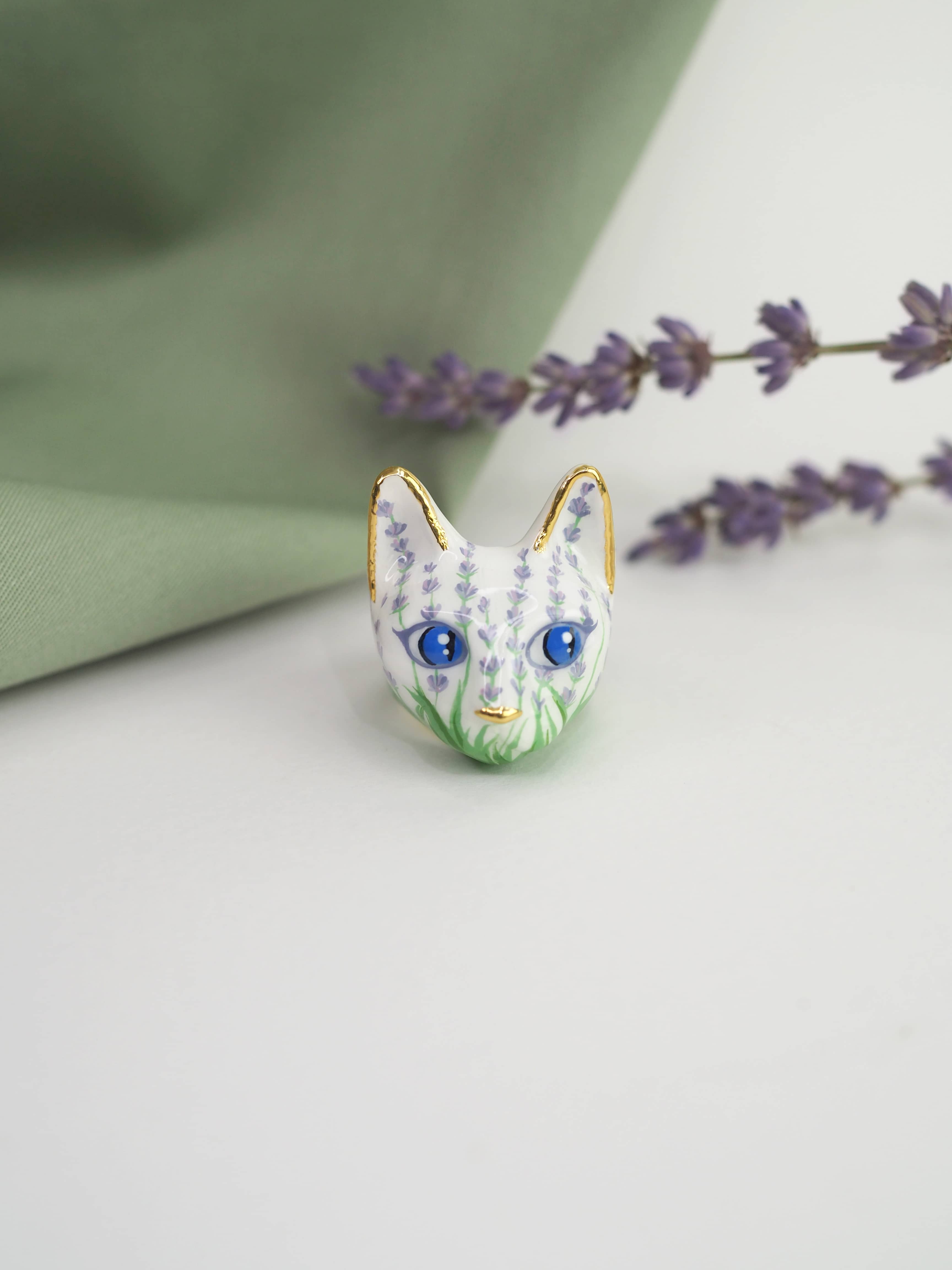 Lavender Bloom Art Cat Ring | MaewMarch