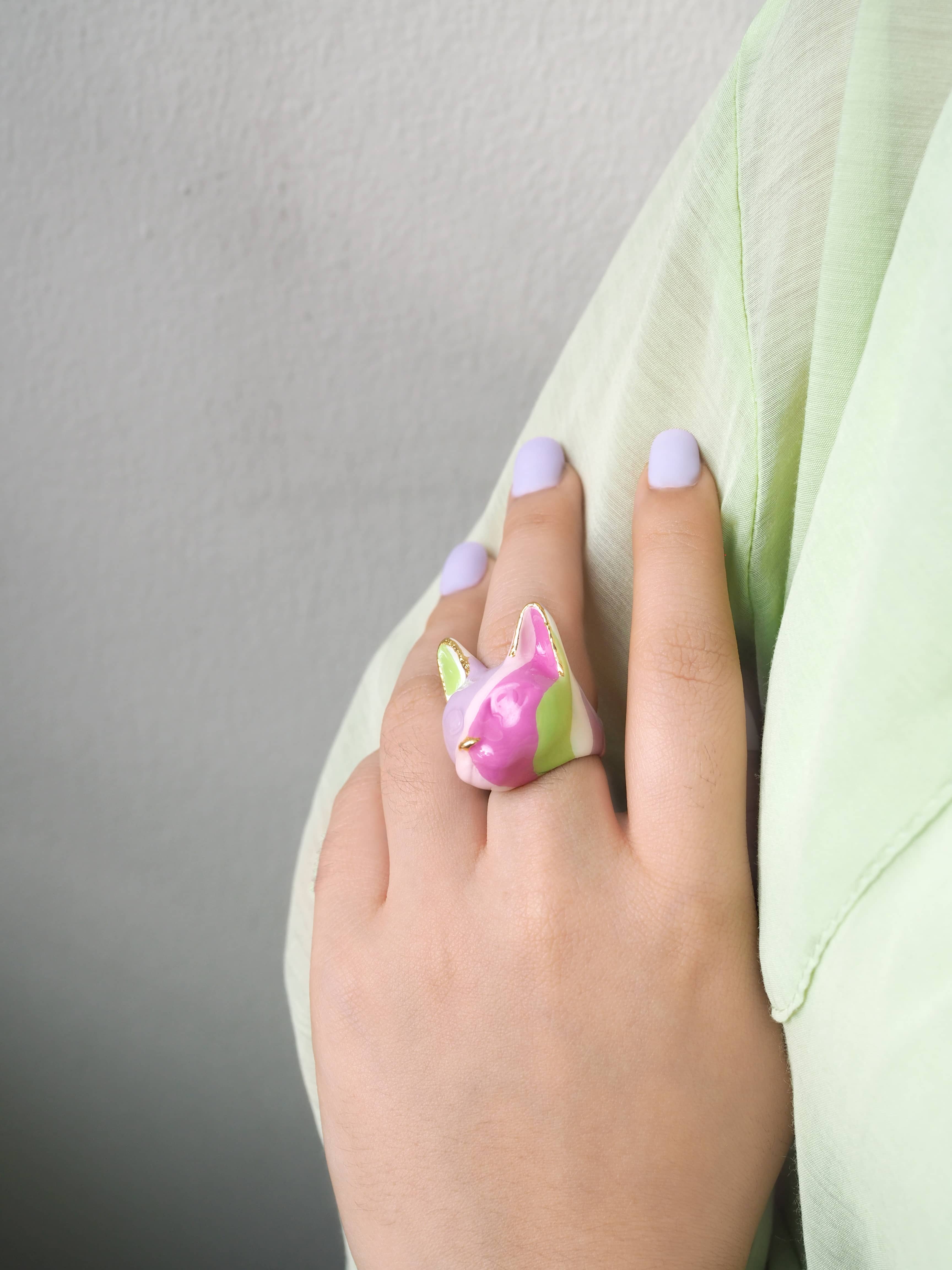 Lilac Garden Cat Ring | MaewMarch