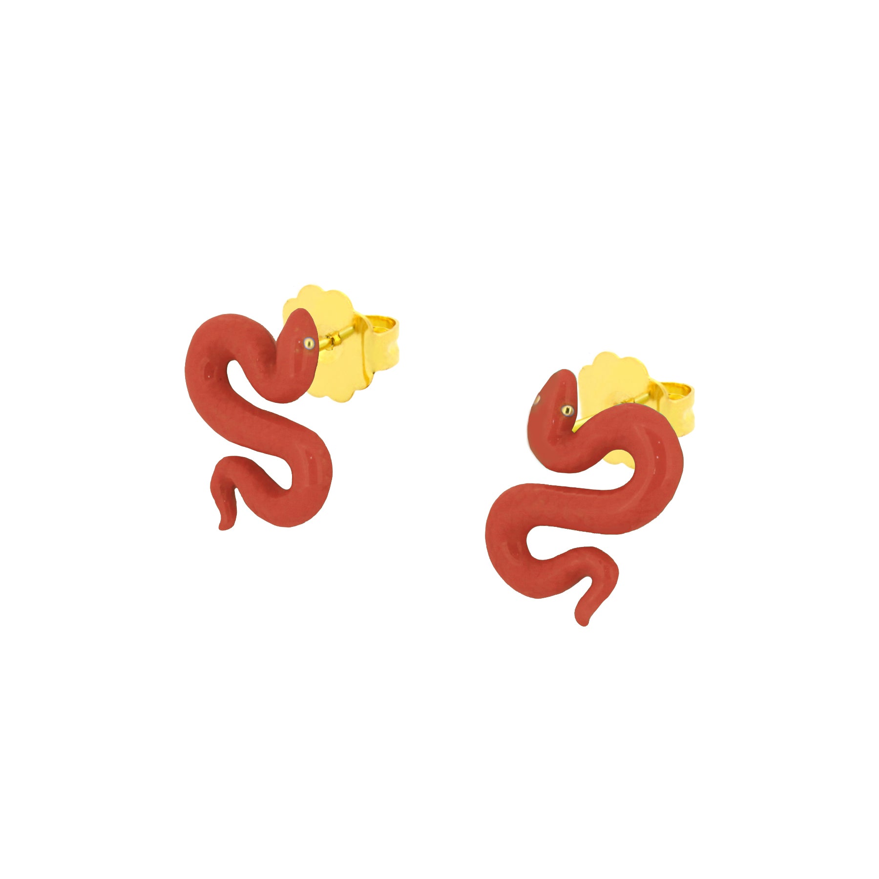 S Snake Red Earrings  | Candy Snake