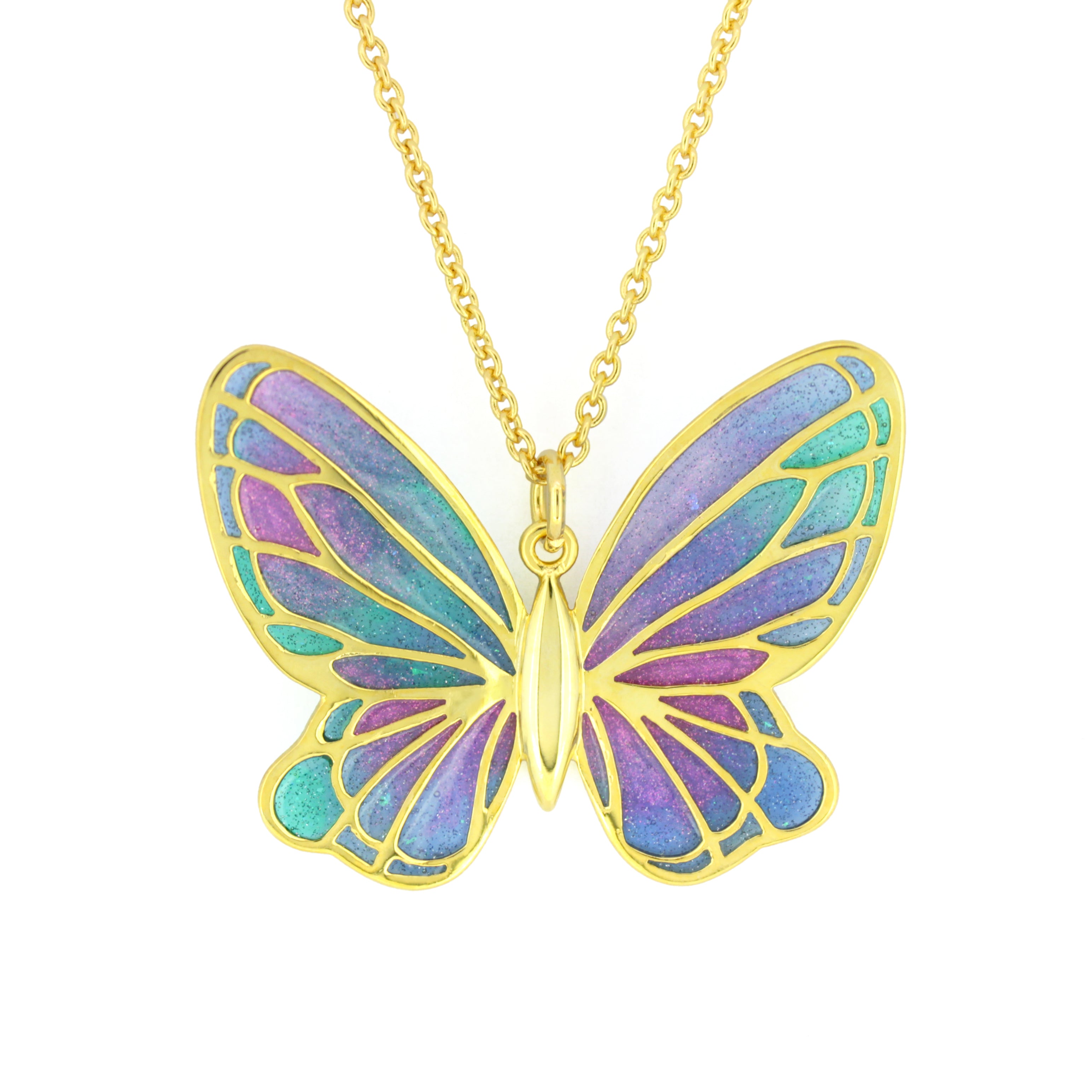 Stunning butterfly necklace featuring vibrant hues and intricate design