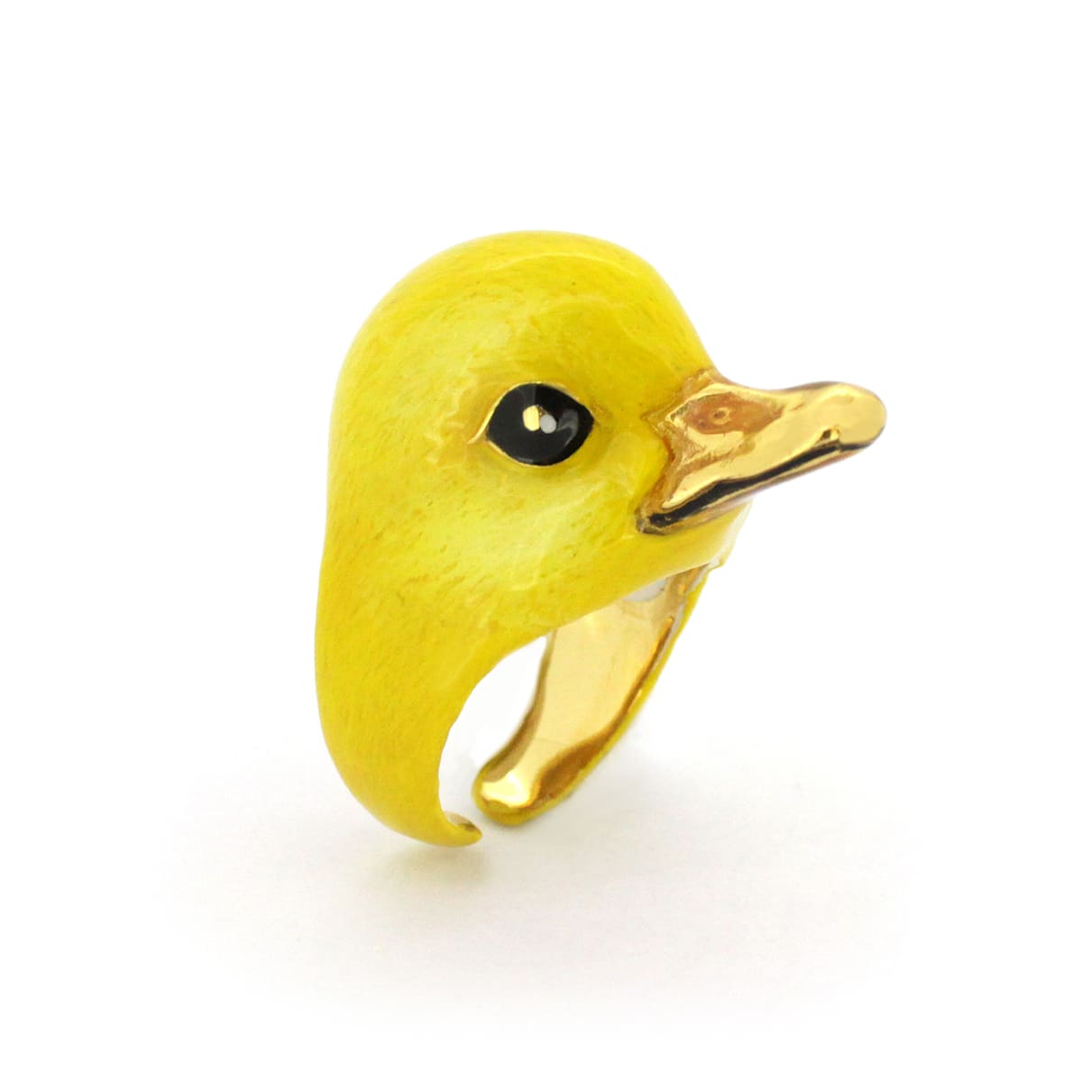 Unique ring designed in the shape of a duck, perfect for animal lovers.