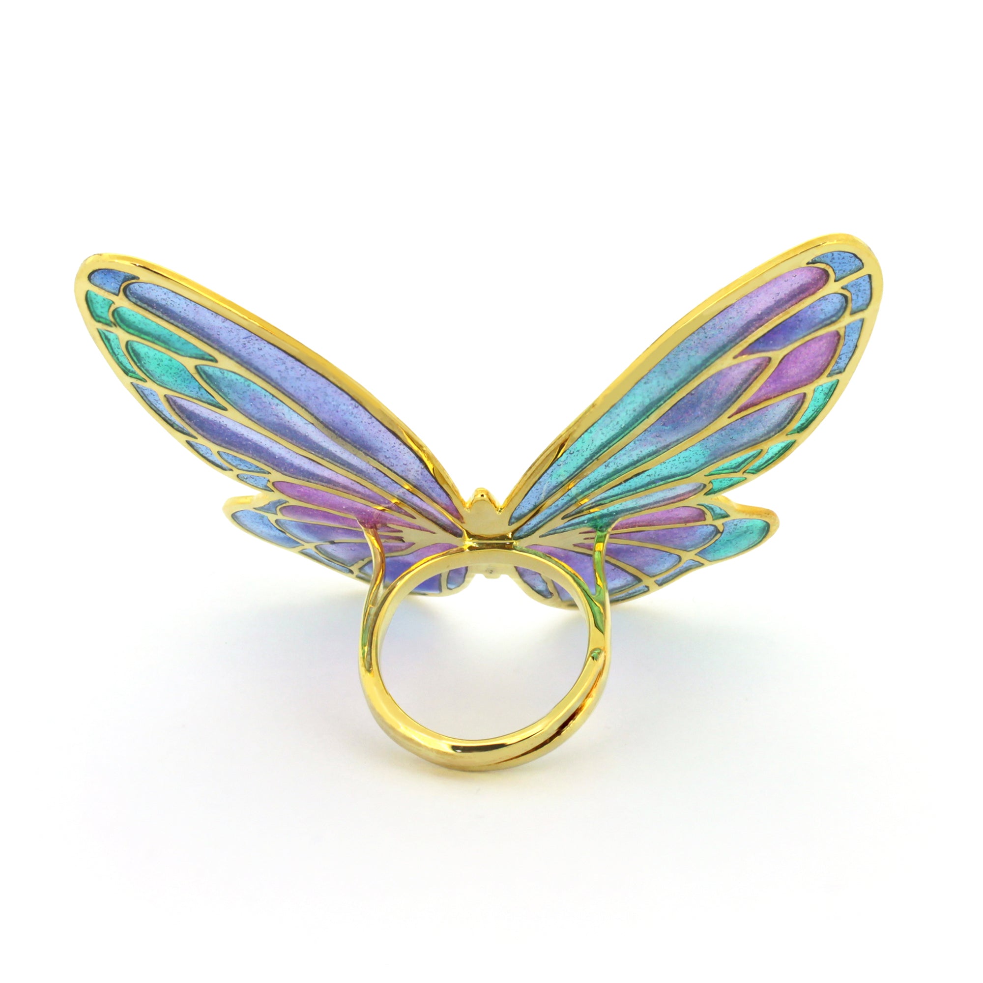 Enamel butterfly ring featuring a stunning color palette with detailed craftsmanship