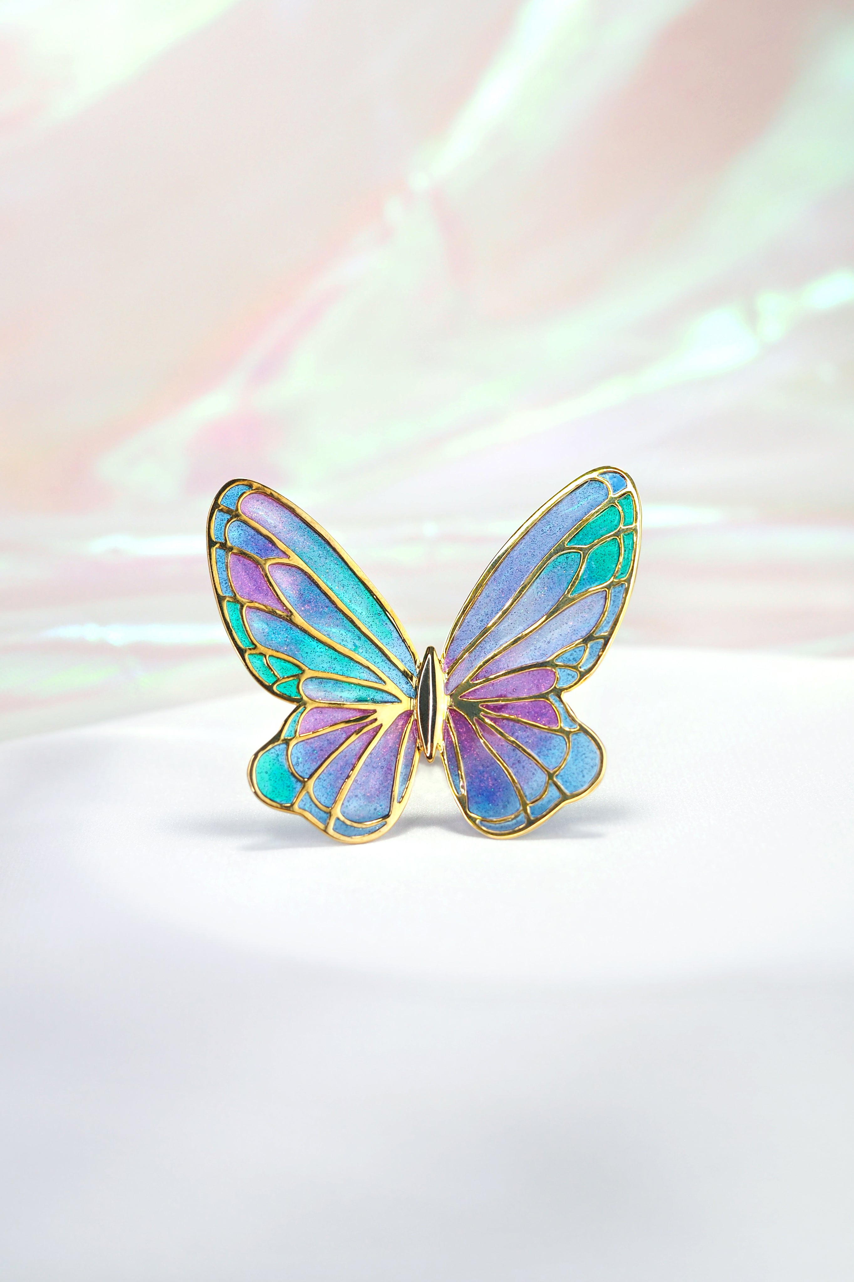 Enamel butterfly ring featuring a stunning color palette with detailed craftsmanship