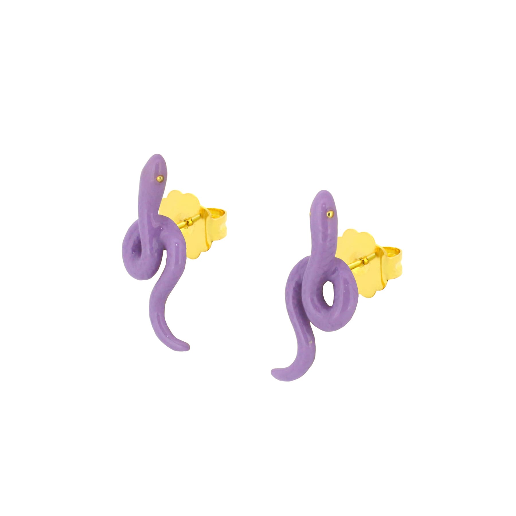 Fun and quirky purple snake earrings for fashion lovers