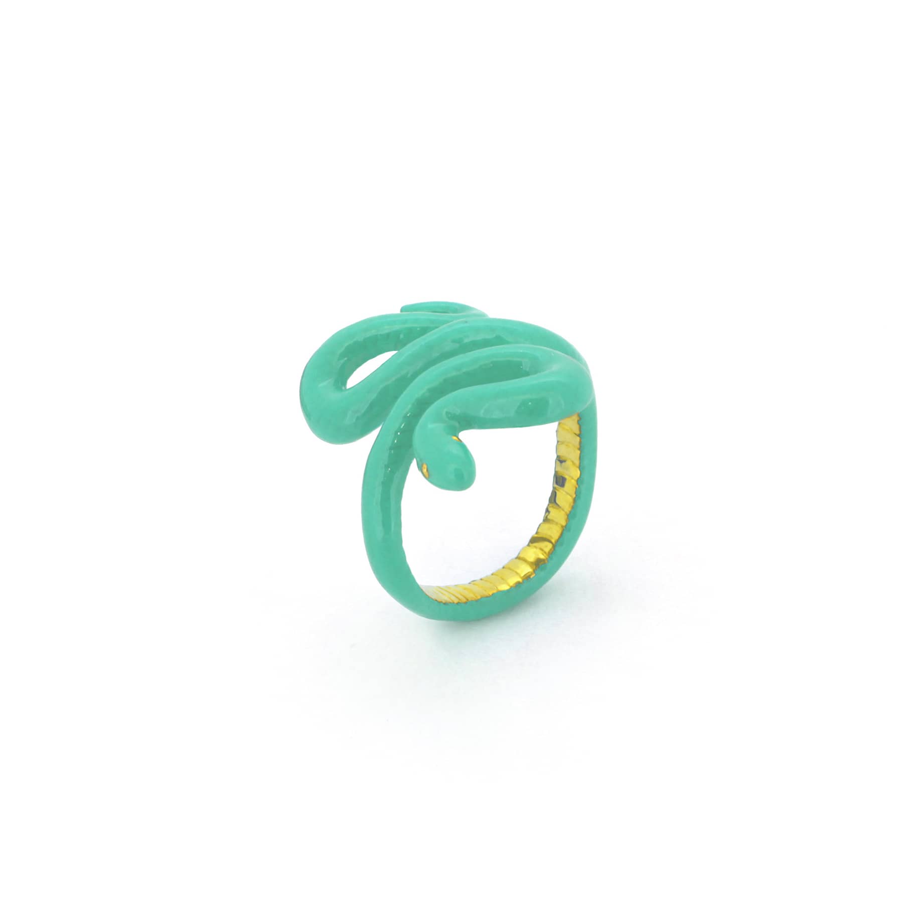 Fun and whimsical green snake ring for fashion lovers.