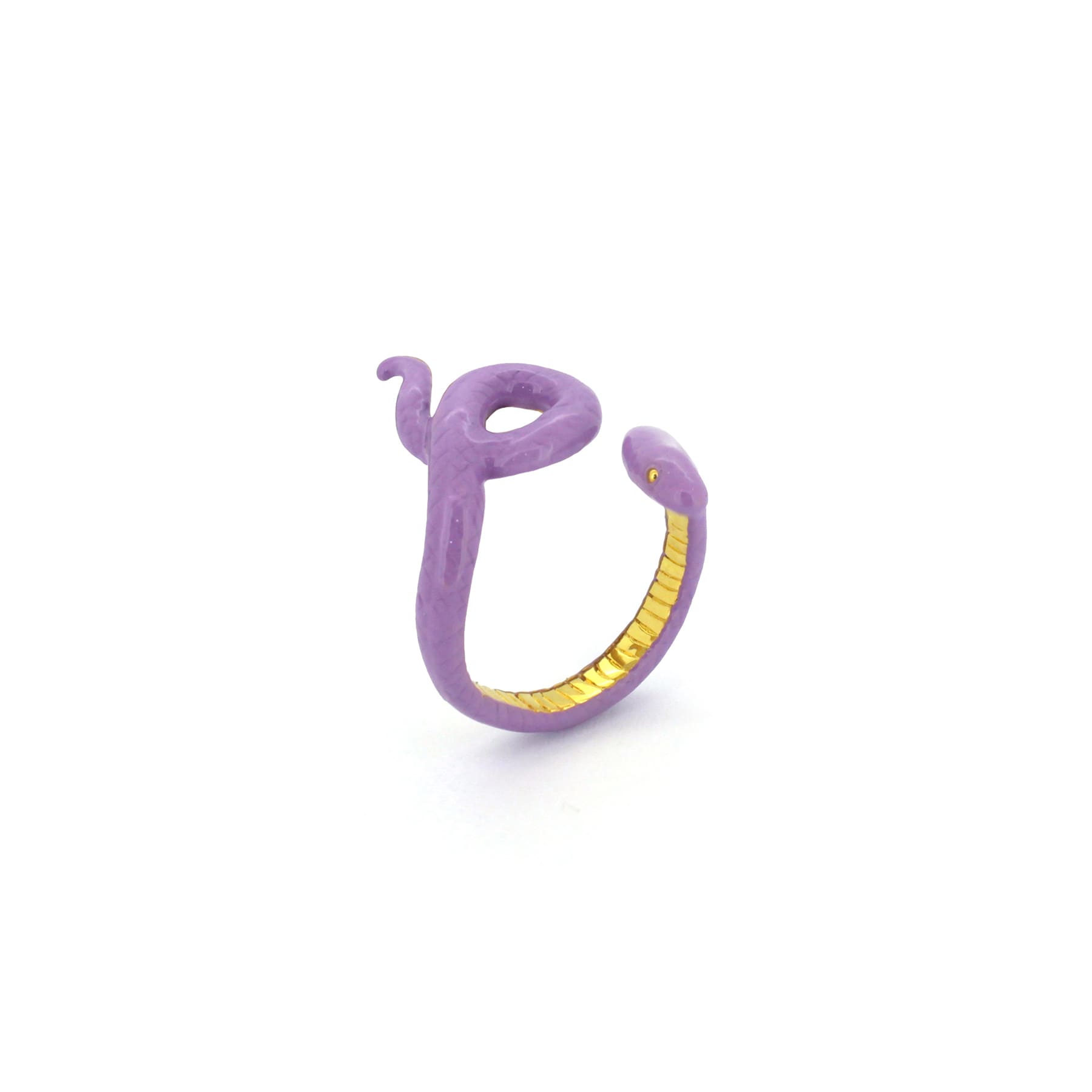 Whimsical purple snake ring