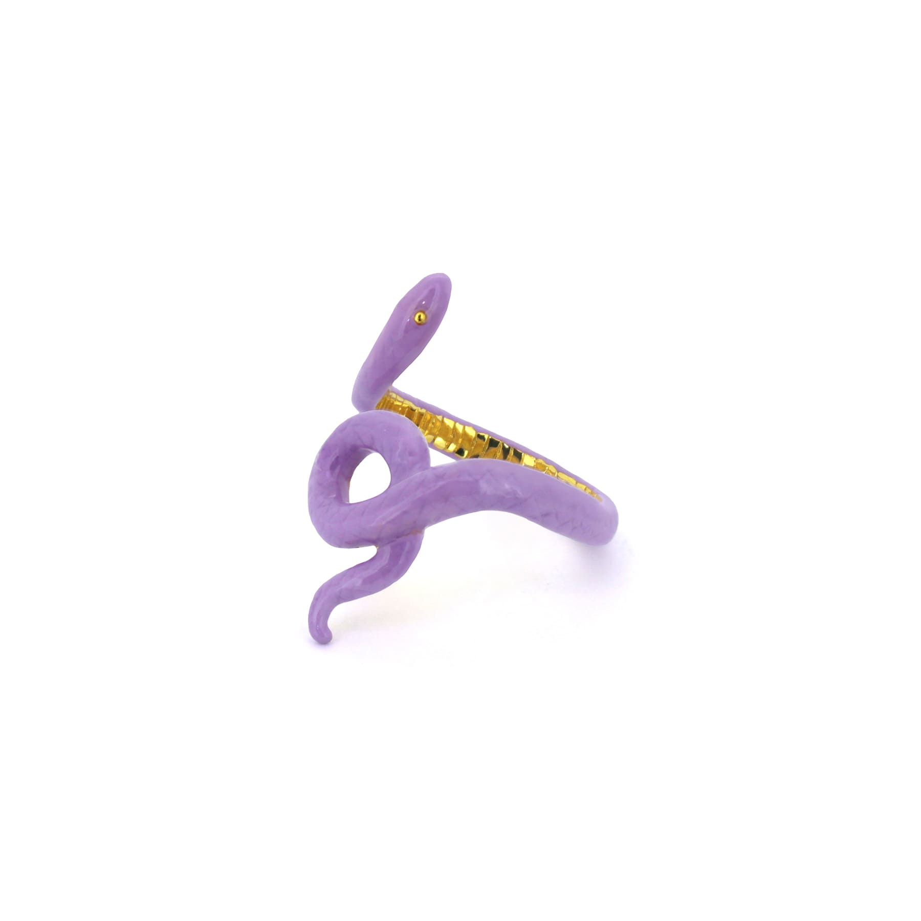 Fun and whimsical purple snake ring for fashion lovers.