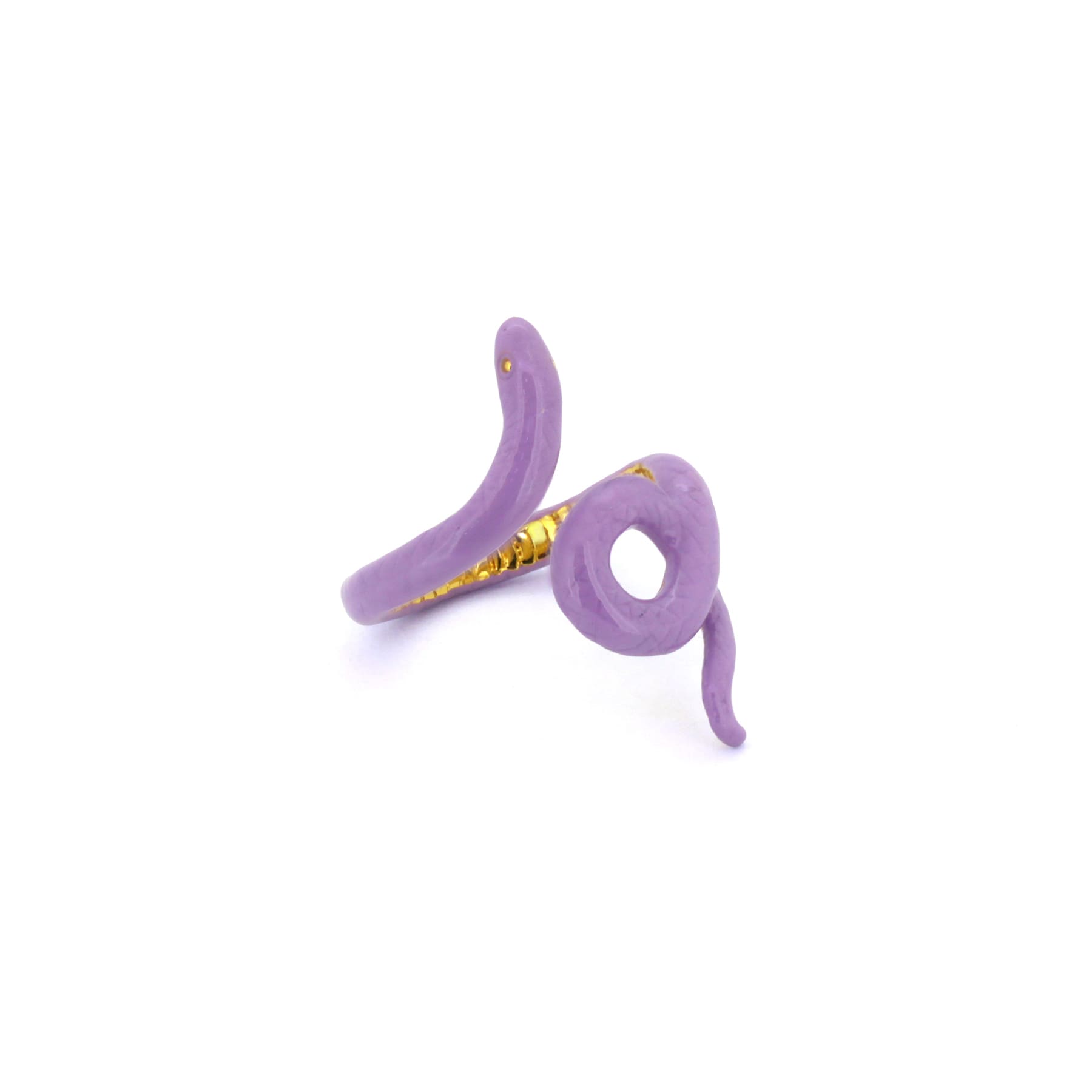 Fun and whimsical purple snake ring for fashion lovers.