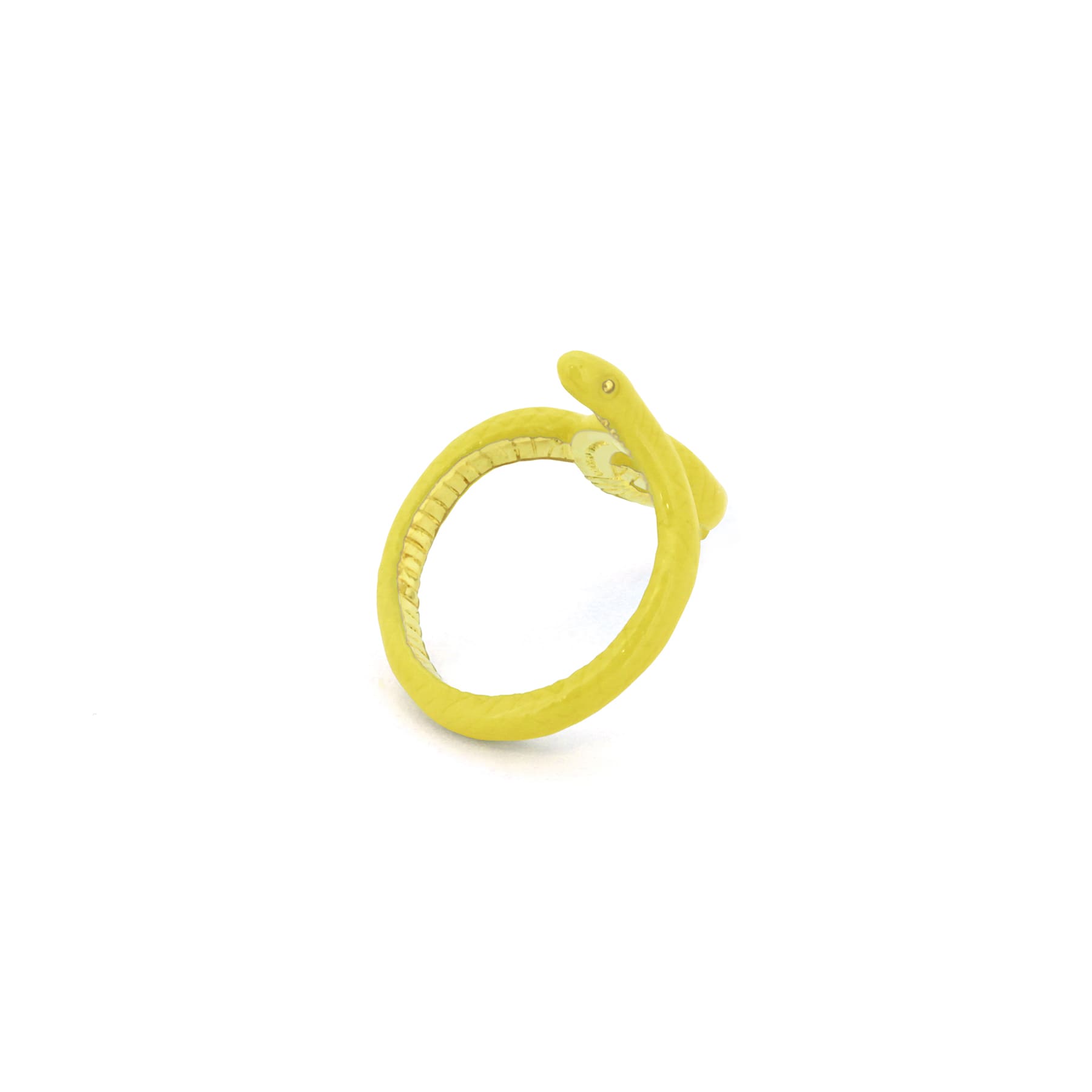 Artistic ring featuring a creative yellow design, perfect for animal lovers.