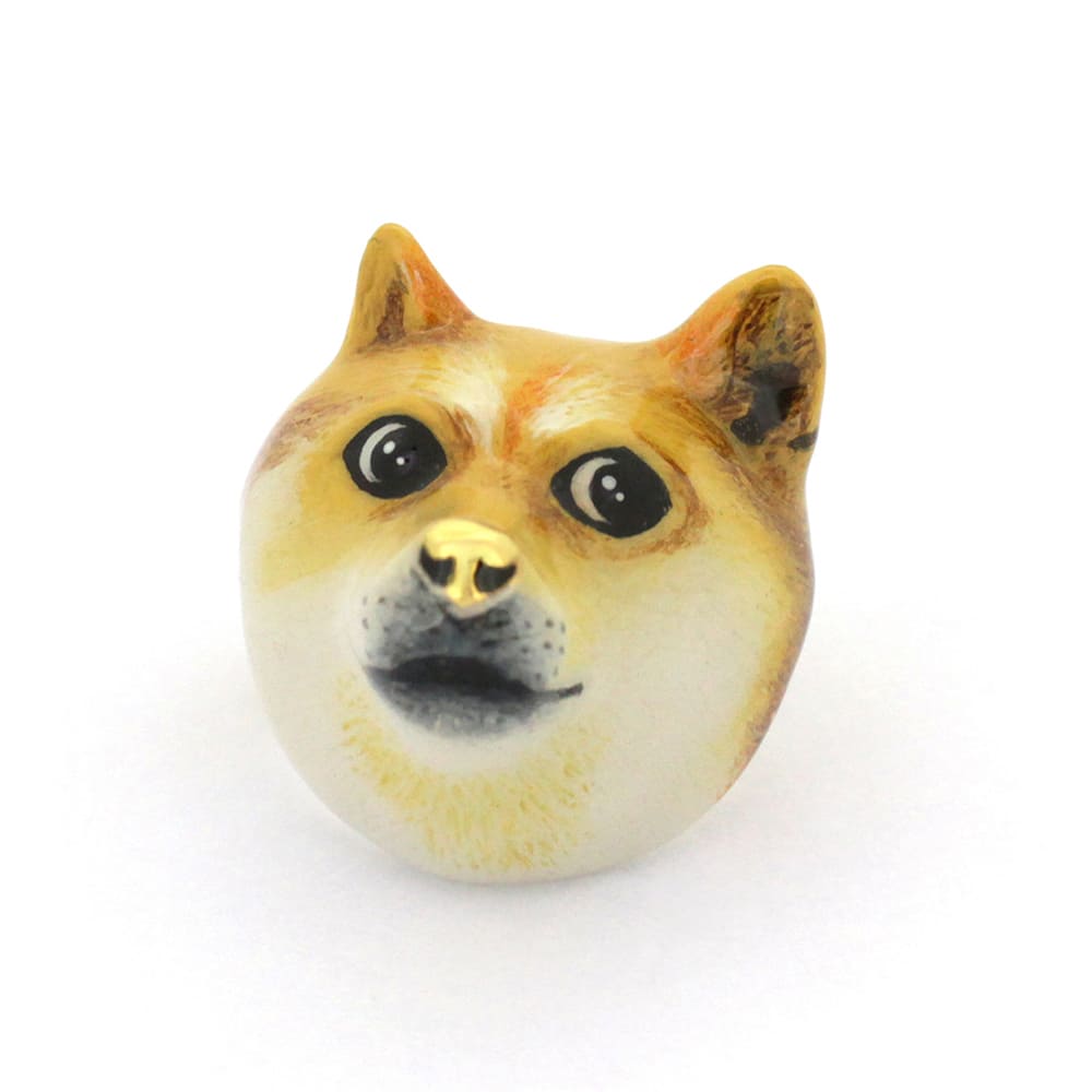 Cute doge face ring with detailed painting