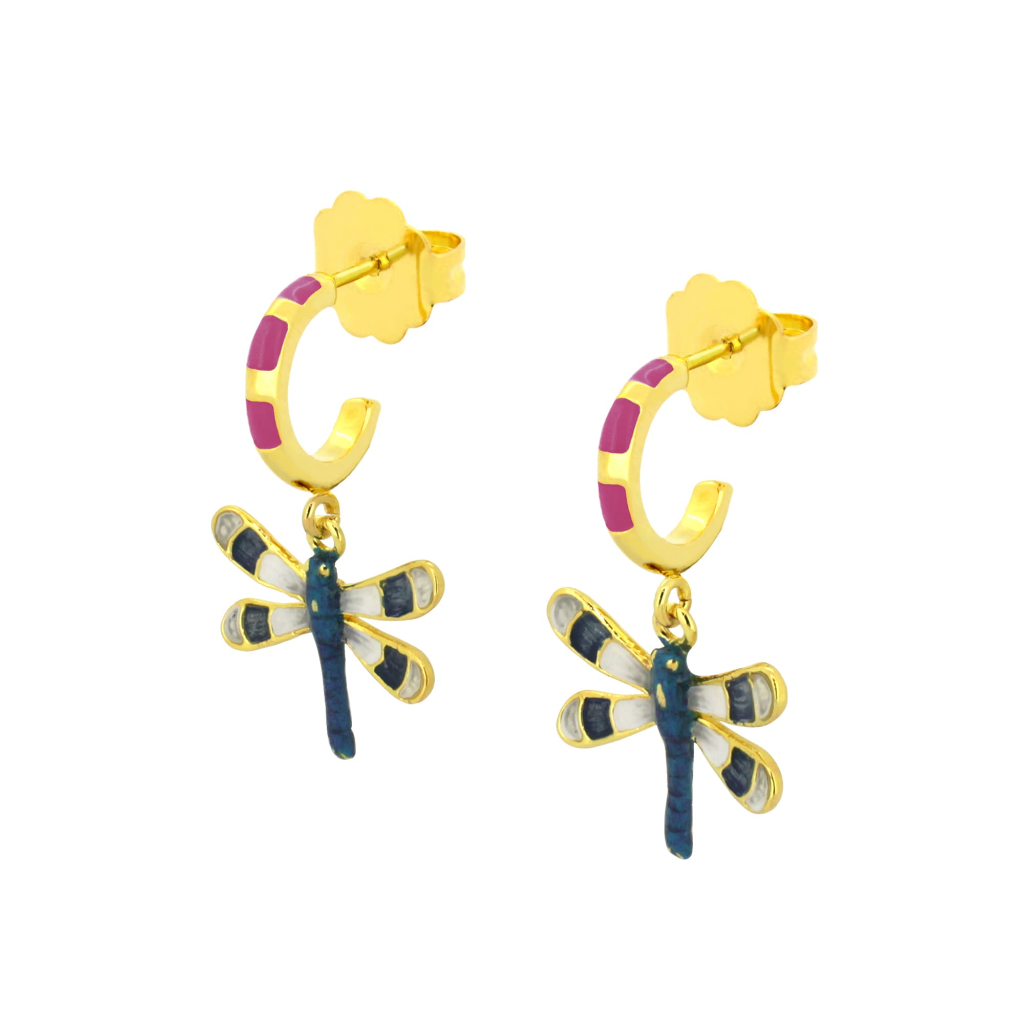 Artisan-crafted dragonfly earrings showcasing intricate details