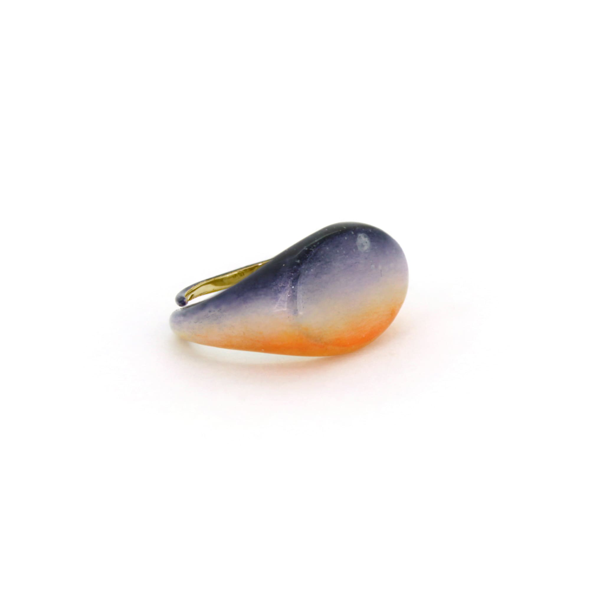 Hand-painted ring inspired by the colors of the sky, featuring a purple to orange gradient.