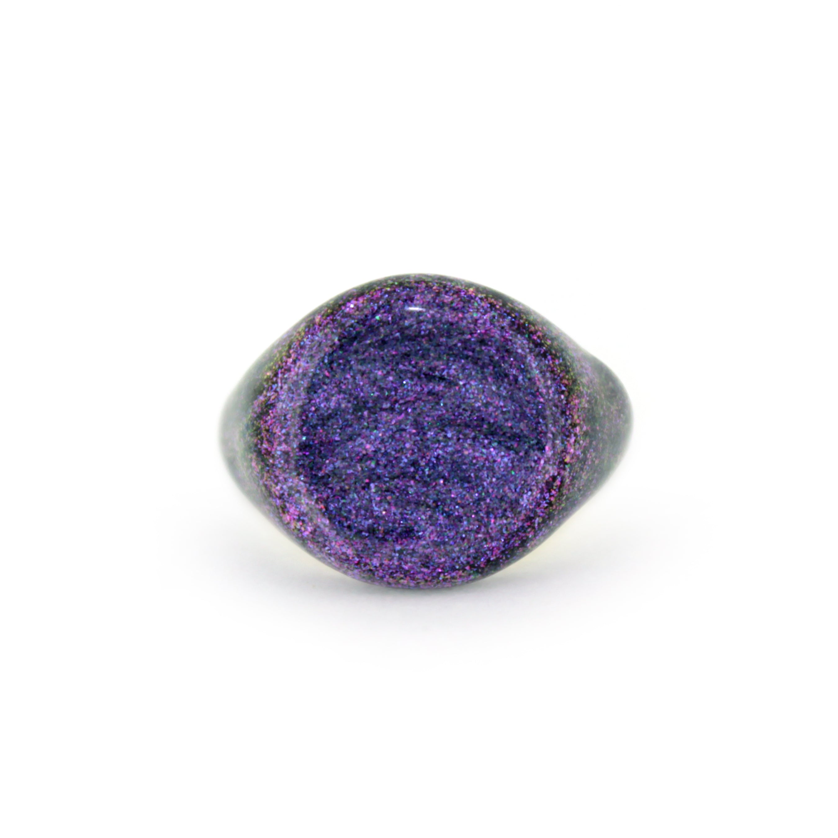 Purple shimmering enamel ring inspired by the sky.