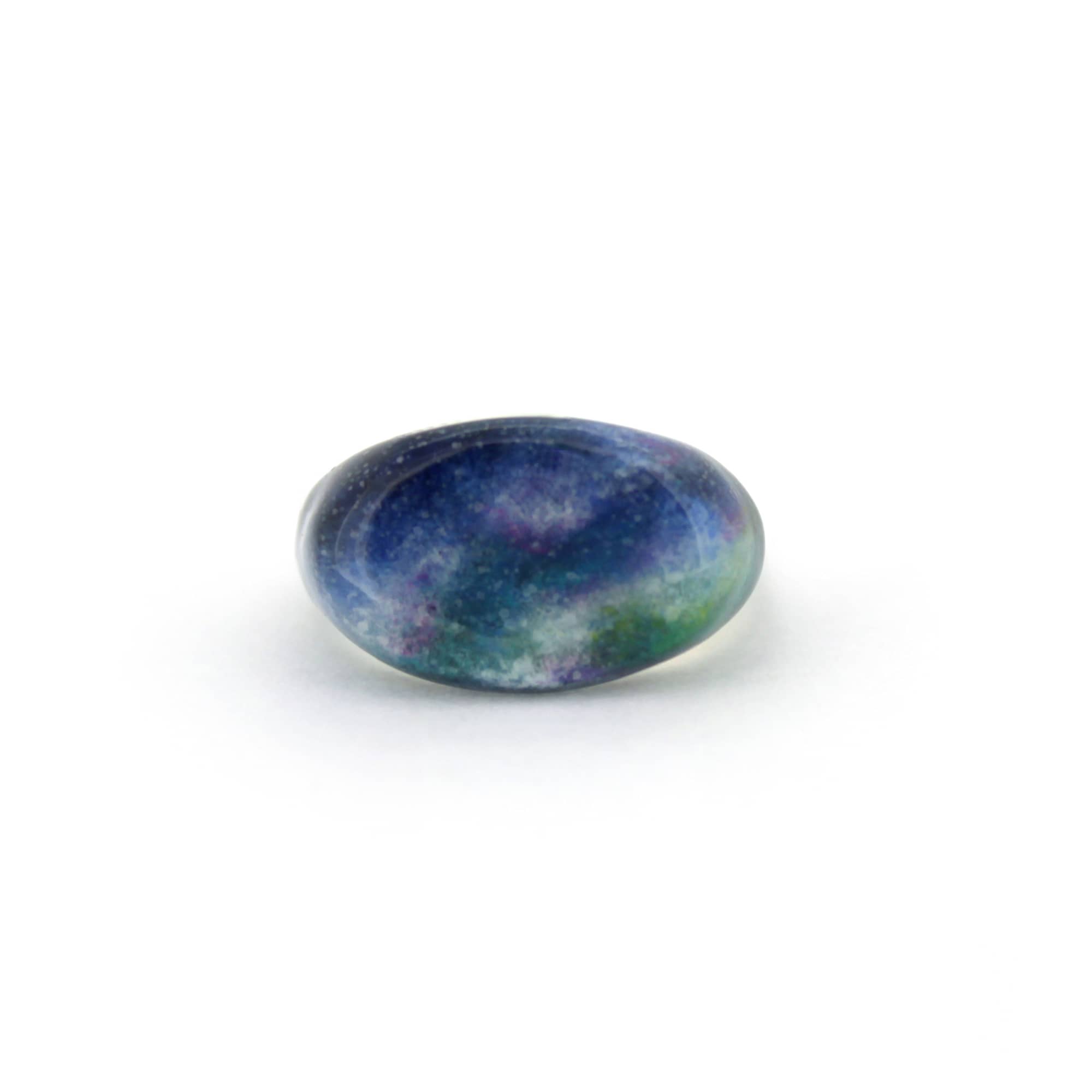 Hand-painted ring inspired by the colors of the sky, featuring a dark blue night sky, perfect for sky lovers.