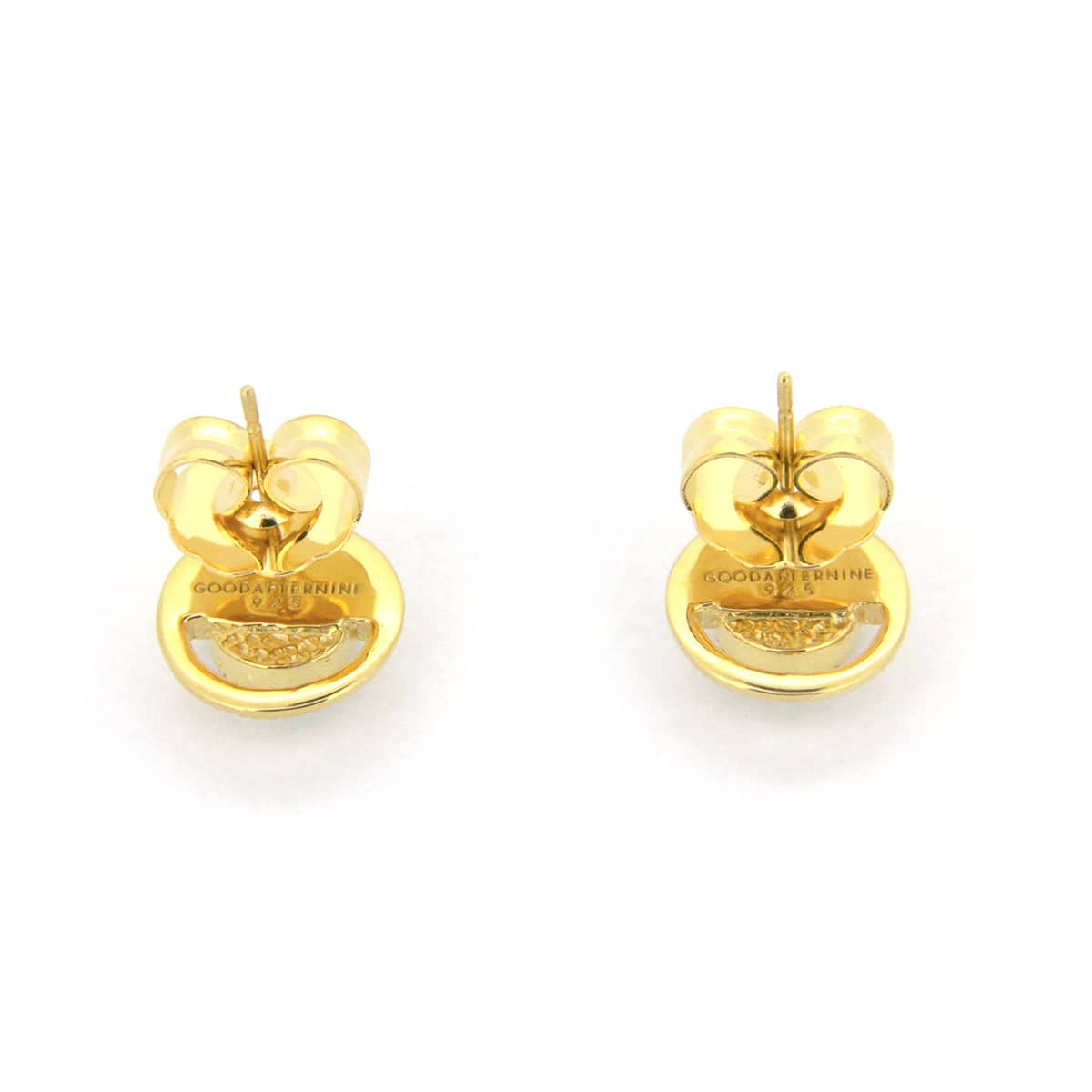 Beautifully crafted gold moon-inspired earrings with a central stone, perfect for moon lovers.