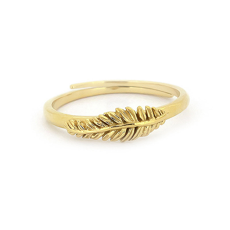 Gold Leaf Ring Adjustable (US8-10) / 18K Gold