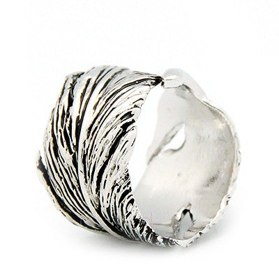 Feather Ring Silver