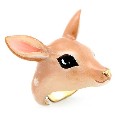  Playful deer ring perfect for animal lovers.