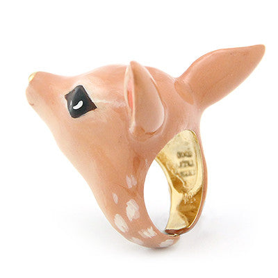  Playful deer ring perfect for animal lovers.