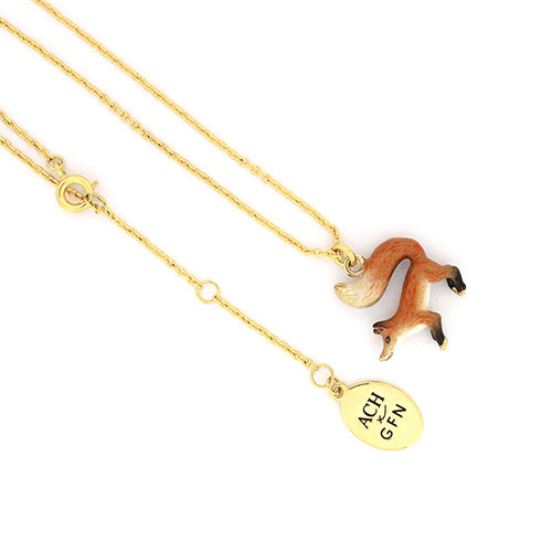 Beautiful handcrafted fox necklace, perfect for animal lovers. 