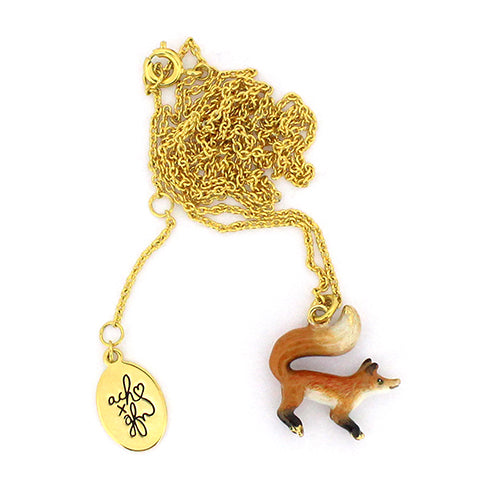 Beautiful handcrafted fox necklace, perfect for animal lovers.