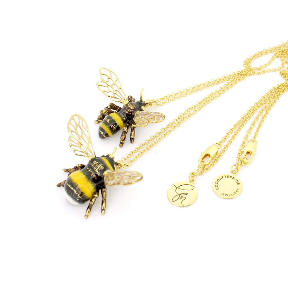 Unique necklace with a bee pendant for nature lovers.