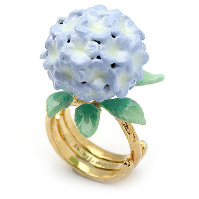 Artisan-crafted ring featuring a delicate hydrangea flower design