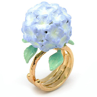 Artisan-crafted ring featuring a delicate hydrangea flower design