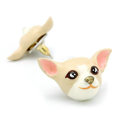 Charming dog-themed earrings featuring a chihuahua, perfect for animal lovers.