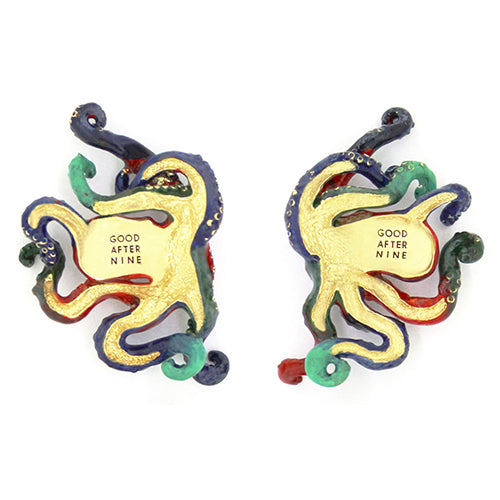 Whimsical octopus earrings featuring vibrant colors and intricate detailing