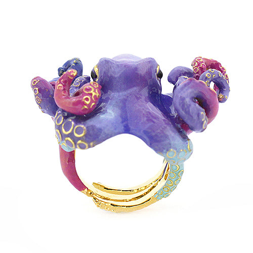 Unique octopus ring, featuring vibrant colors and intricate detailing, perfect for animal lovers.