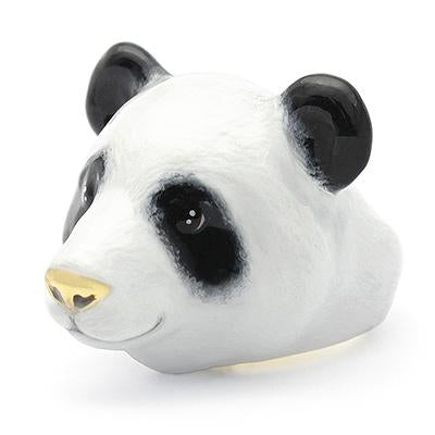 Cute black and white panda ring, perfect for animal lovers.