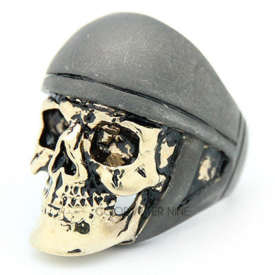 A detailed skull ring, emphasizing its intricate details and craftsmanship.