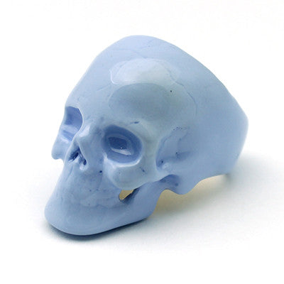 Blue skull ring, inspired by Pantone Serenity.