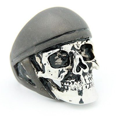 A unique skull ring, emphasizing its intricate details and craftsmanship.