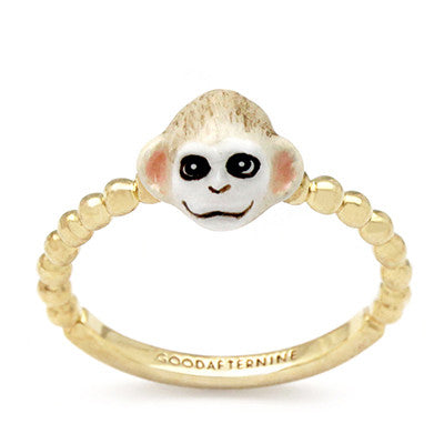 Adorable monkey ring with intricate detailing, inspired by the Chinese zodiac sign.