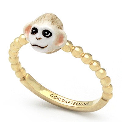 Handcrafted monkey ring with intricate detailing, inspired by the Chinese zodiac sign.