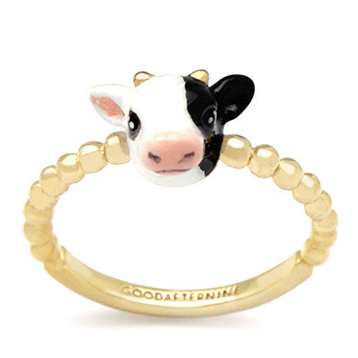 Handcrafted ox ring with intricate detailing, inspired by the Chinese zodiac sign.