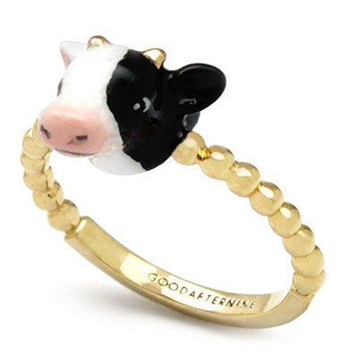 Handcrafted ox ring with intricate detailing, inspired by the Chinese zodiac sign.