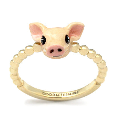 Adorable pig ring with intricate detailing, inspired by the Chinese zodiac sign.