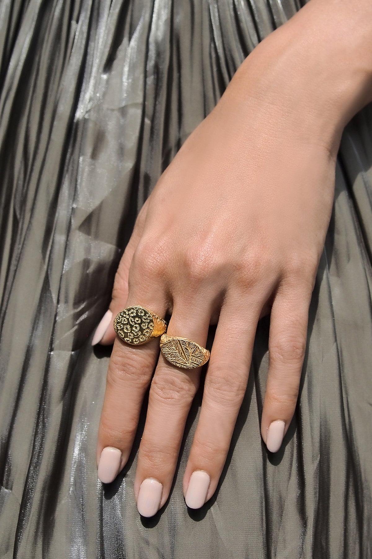 Pattern Feather Ring 925 Sterling Silver