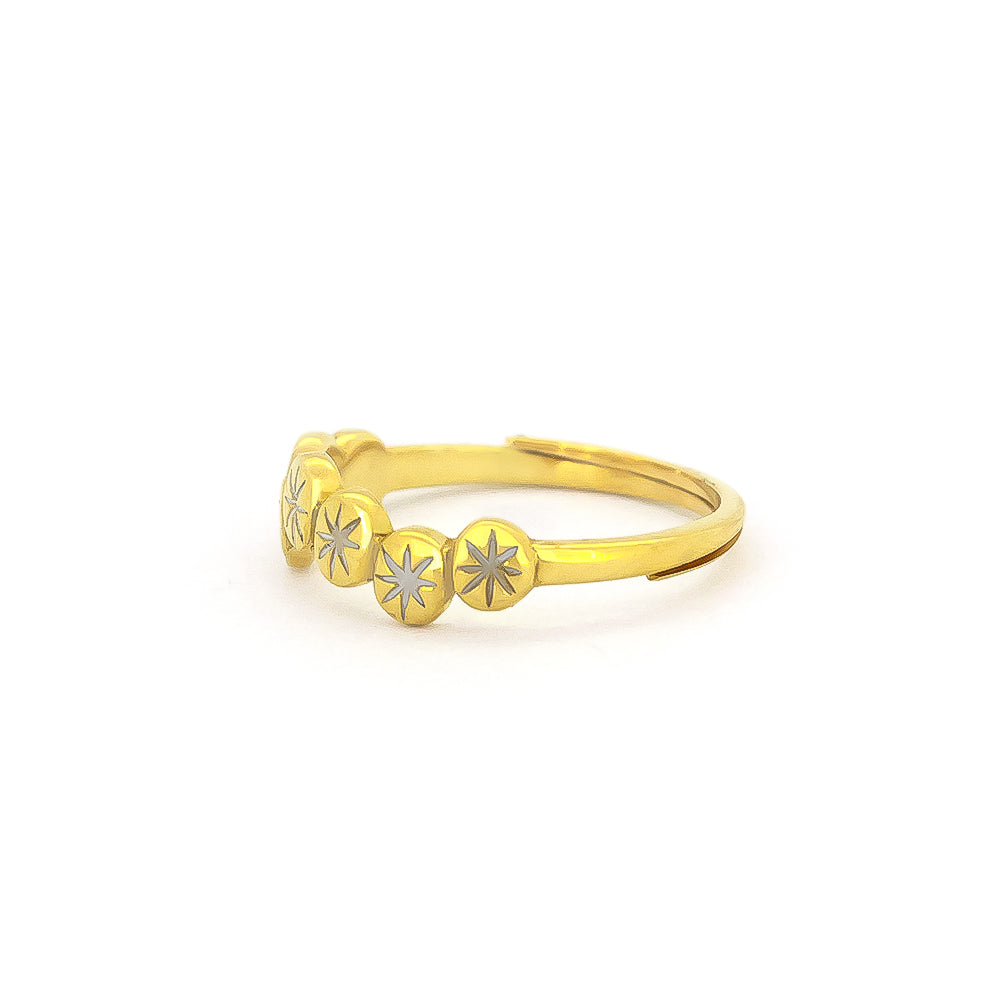 Unique gold ring piece showcasing star patterns