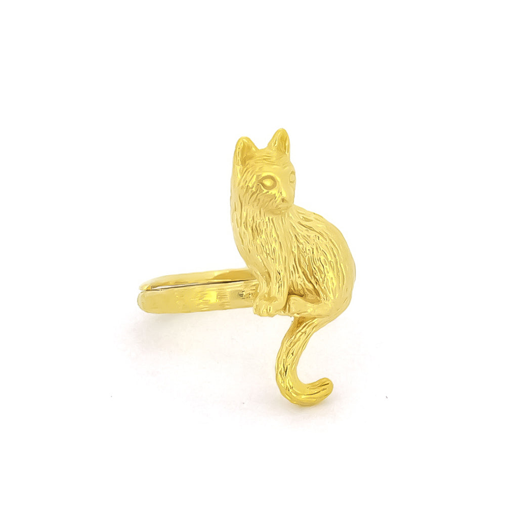 Murmur Sitting Cat Ring 925 Sterling Silver