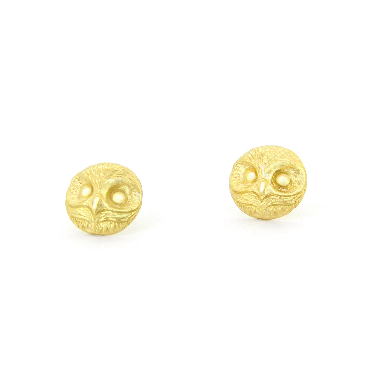 Elegant golden earrings featuring an owl design.